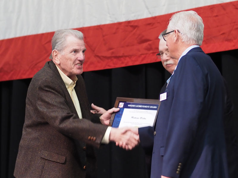 Bob Esler, OOIDA board member and Association secretary, receives the American Truck Historical Society’s Golden Achievement Award 