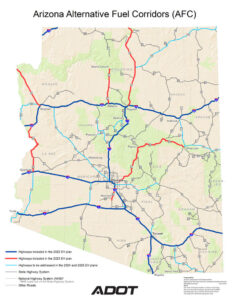 Arizona Department of Transportation 2023 Electric Vehicle Charging Infrastructure Deployment Plan map
