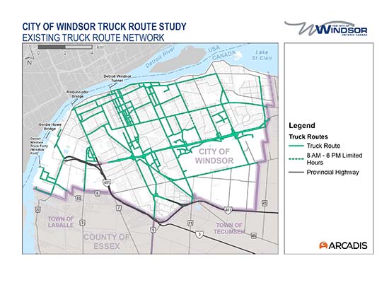The truck route study aims to modernize Windsor’s network